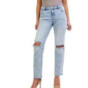 Jordache High Rise Wide Leg Distressed Jean Size 8 New With Tags